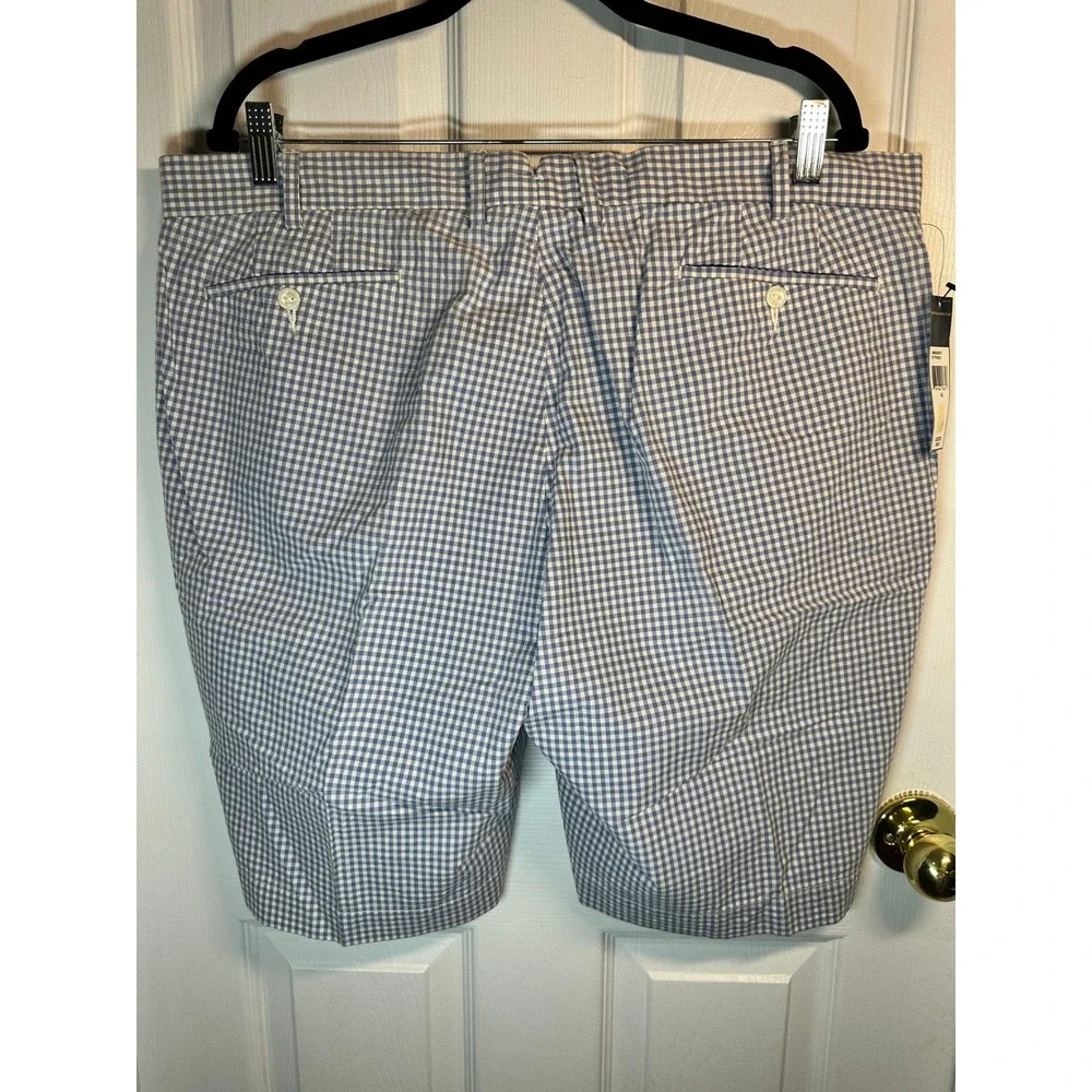 NWT! Ralph Lauren Men's Blue Gingham Shorts Flat Front‎ Golf Casual Size 40